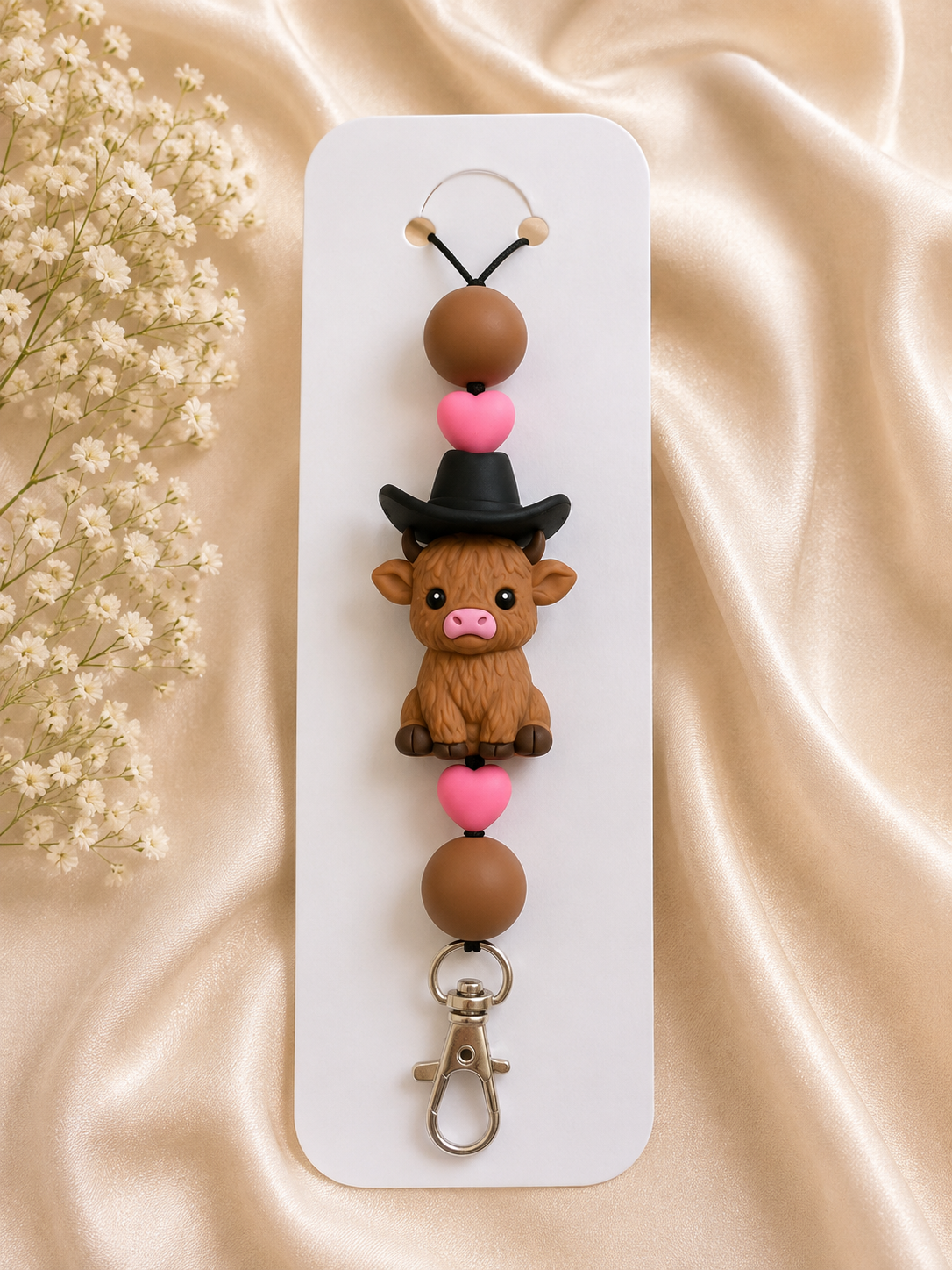 🐮🩷 Highland Cow Cowboy Lanyard