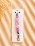 Lavender Daisy Beaded Lanyard