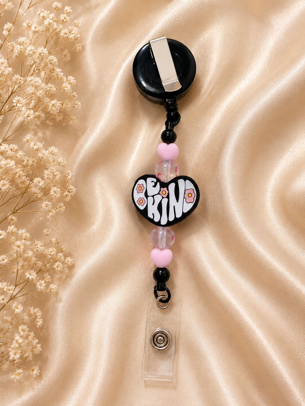 🩷 Be Kind Retractable Badge Reel