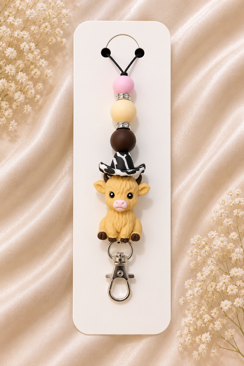🐮💗 Highland Cow Lanyard – Cowgirl Cutie