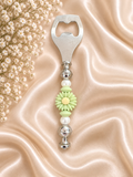 🌼 Sage Daisy Beaded Bottle Opener