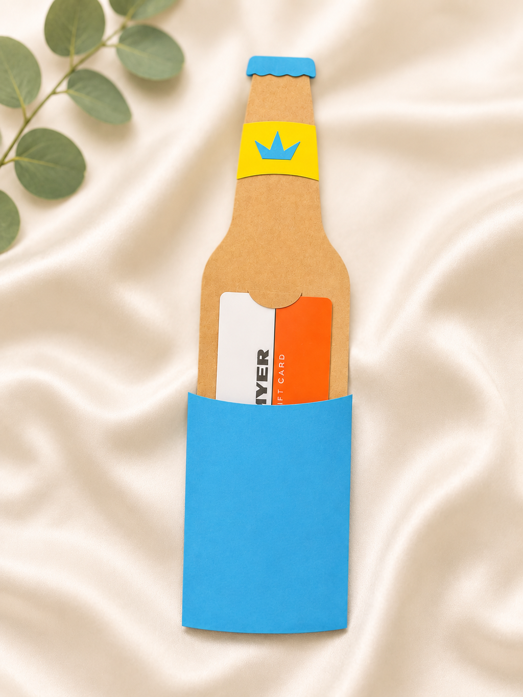 Beer Bottle Paper Gift Card Holder