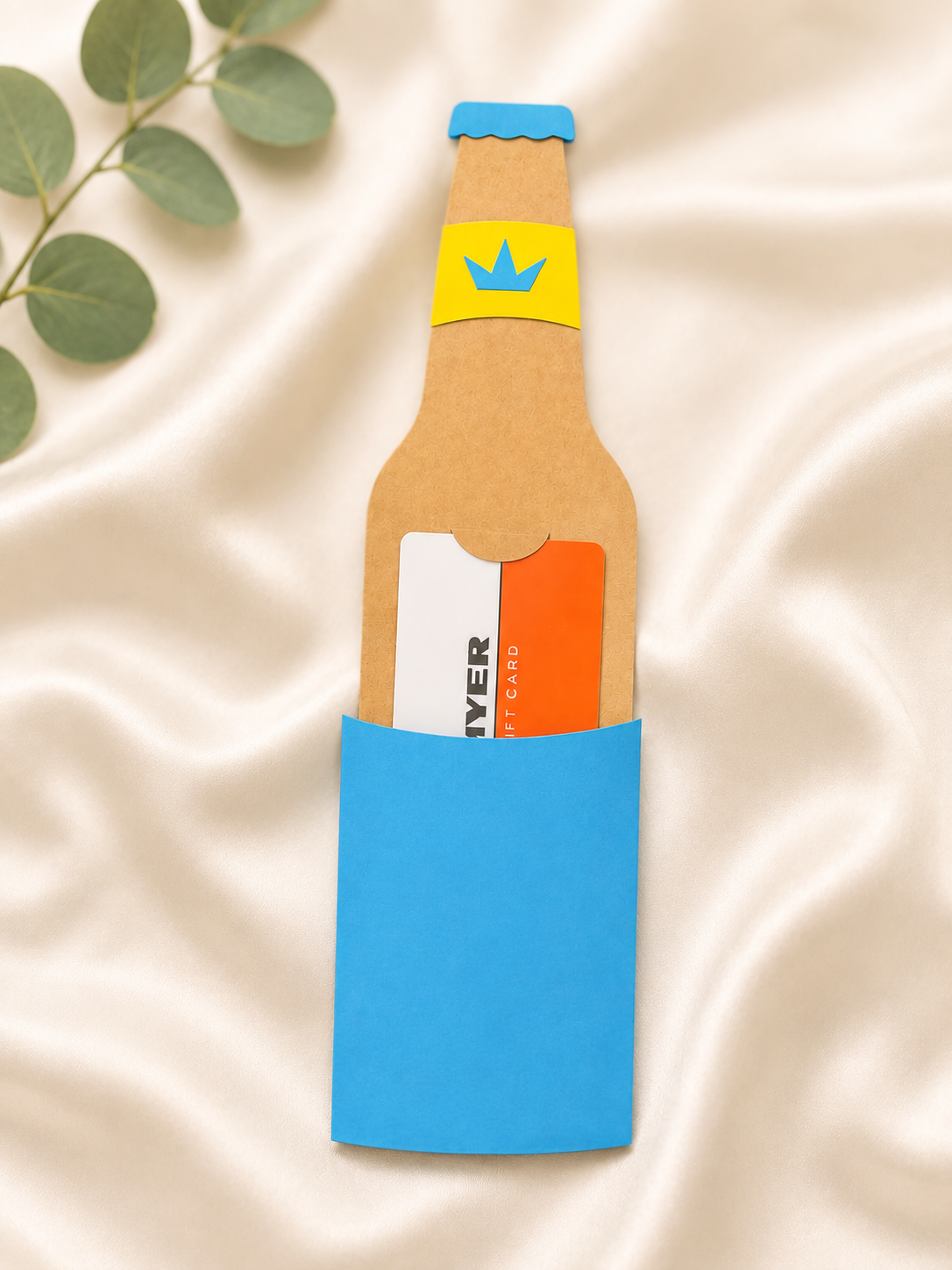 Beer Bottle Paper Gift Card Holder
