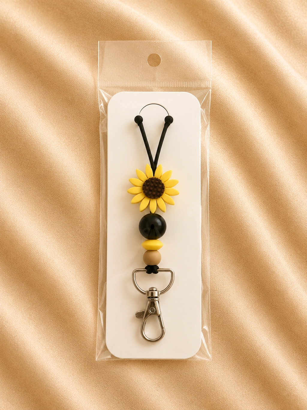 Sunflower Silicone Beaded Lanyard