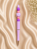 Pastel Purple Silicone Beaded Pen – Handmade Ballpoint Pen 💜