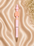 Pastel Rainbow Silicone Beaded Pen – Handmade Ballpoint Pen ✨