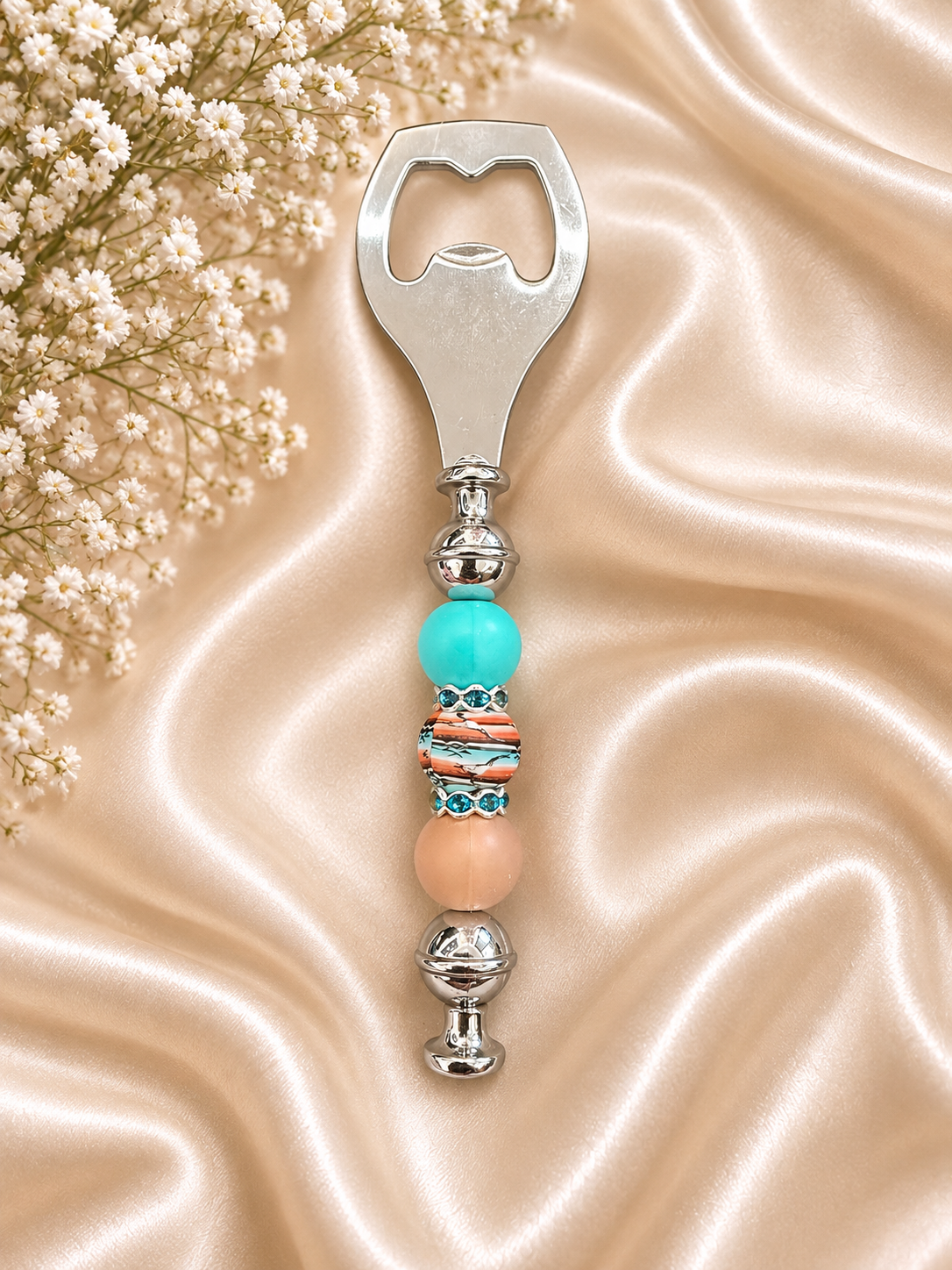 ✨ Turquoise Sunset Beaded Bottle Opener