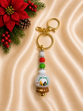 Christmas Snow Globe Beaded Keychain ❄️🎄