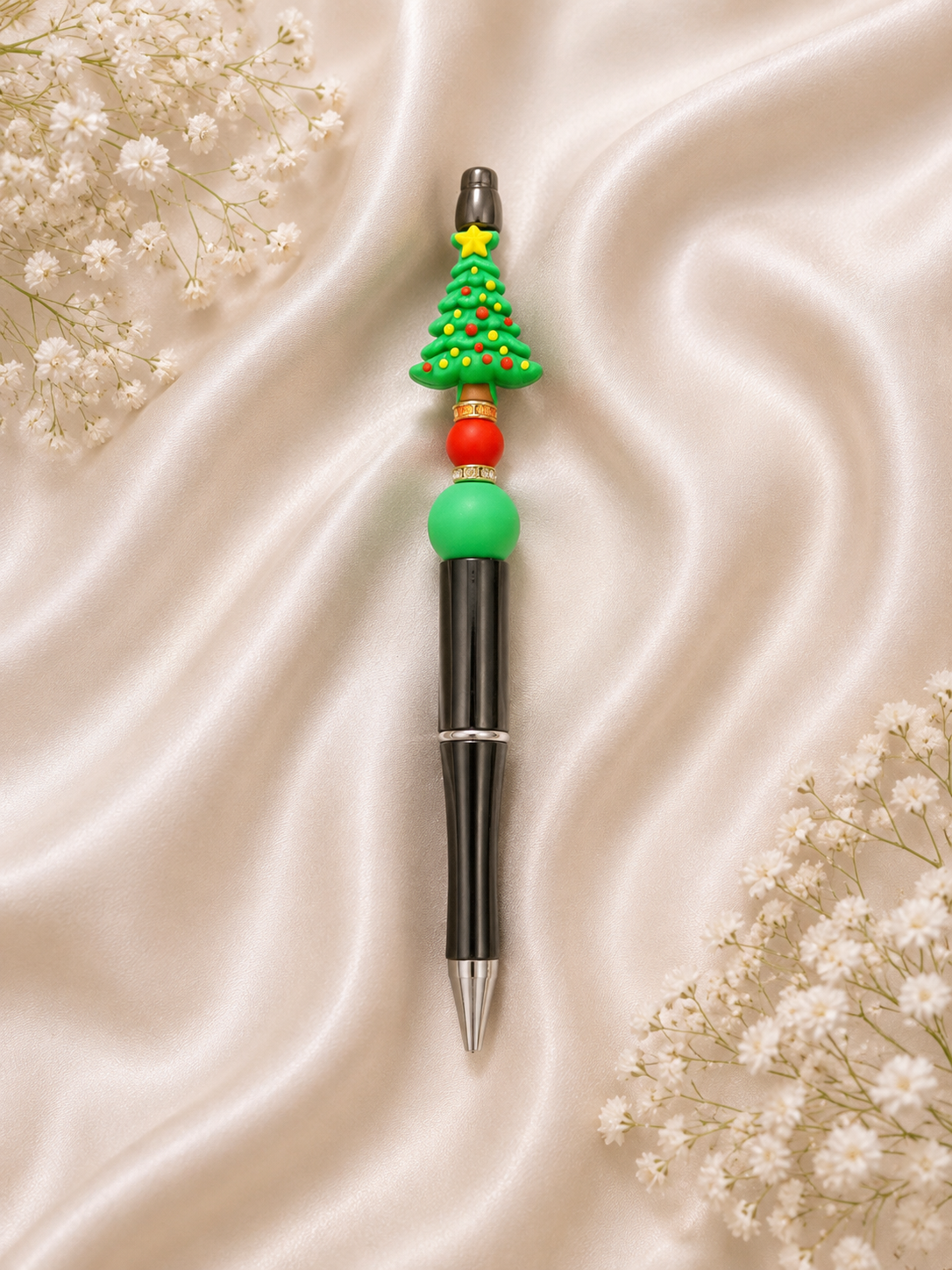 🎄 Christmas Tree Beaded Pen – Limited Edition