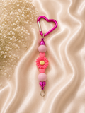 🌸 Pretty in Pink Daisy Keychain