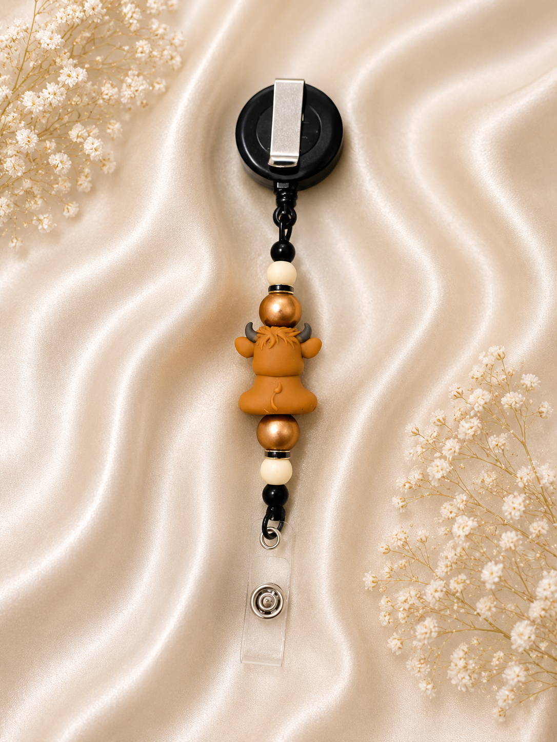 🐮 Highland Cow Retractable Badge Reel