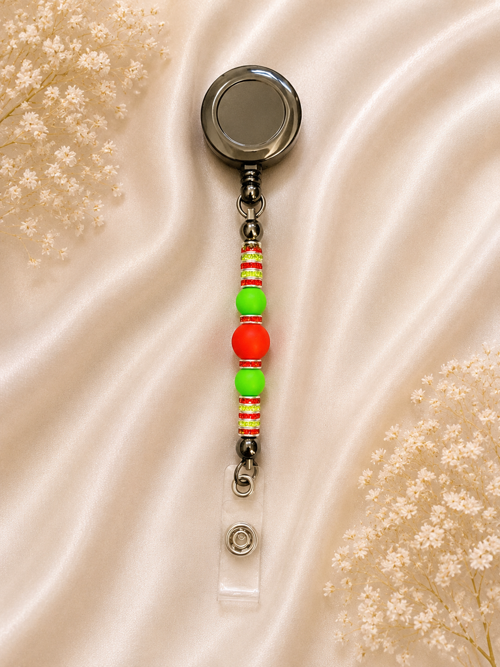 🎄 Festive Red & Green Retractable Badge Reel – Limited Edition