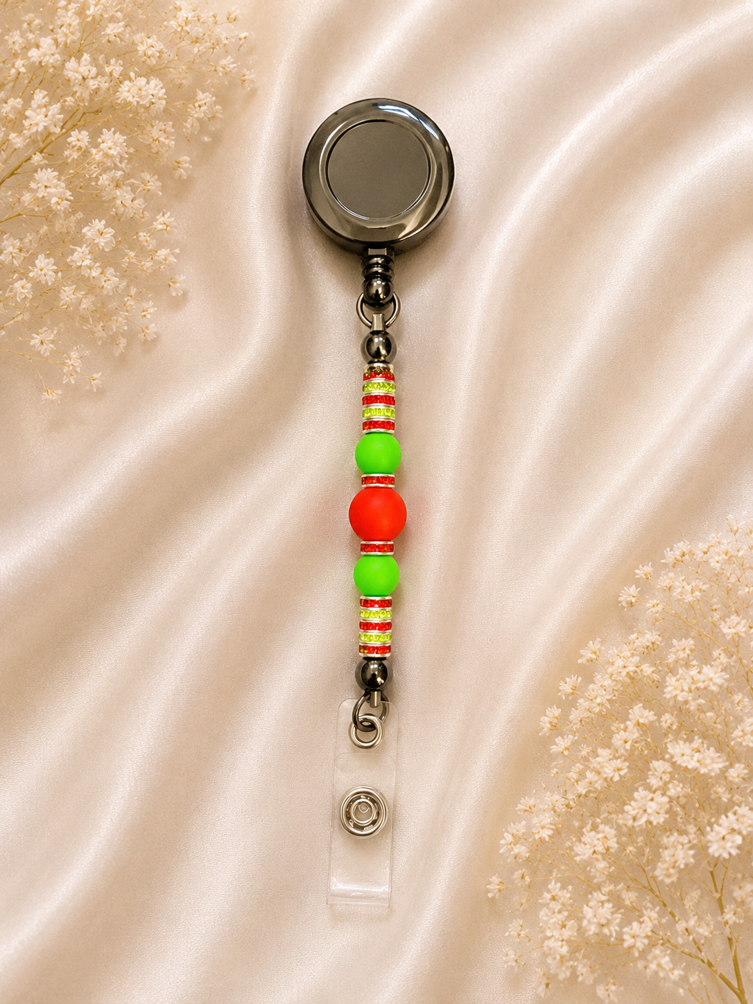 🎄 Festive Red & Green Retractable Badge Reel – Limited Edition