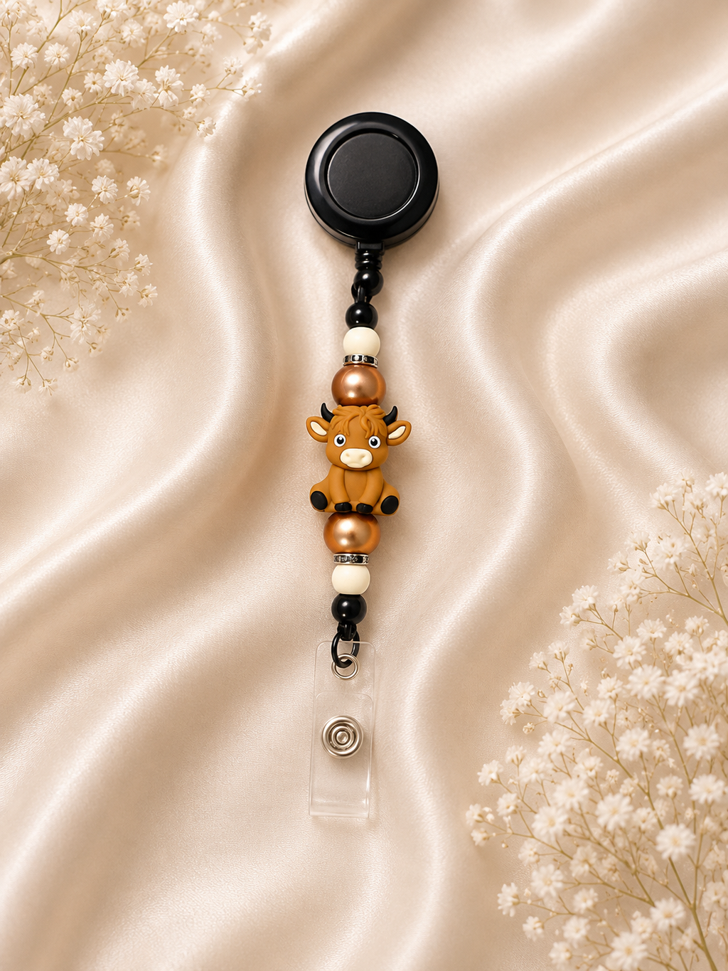 🐮 Highland Cow Retractable Badge Reel