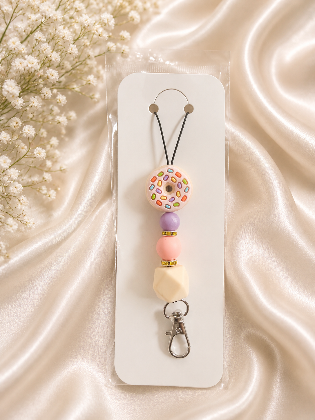 🍩 Sweet Treat Donut Beaded Lanyard