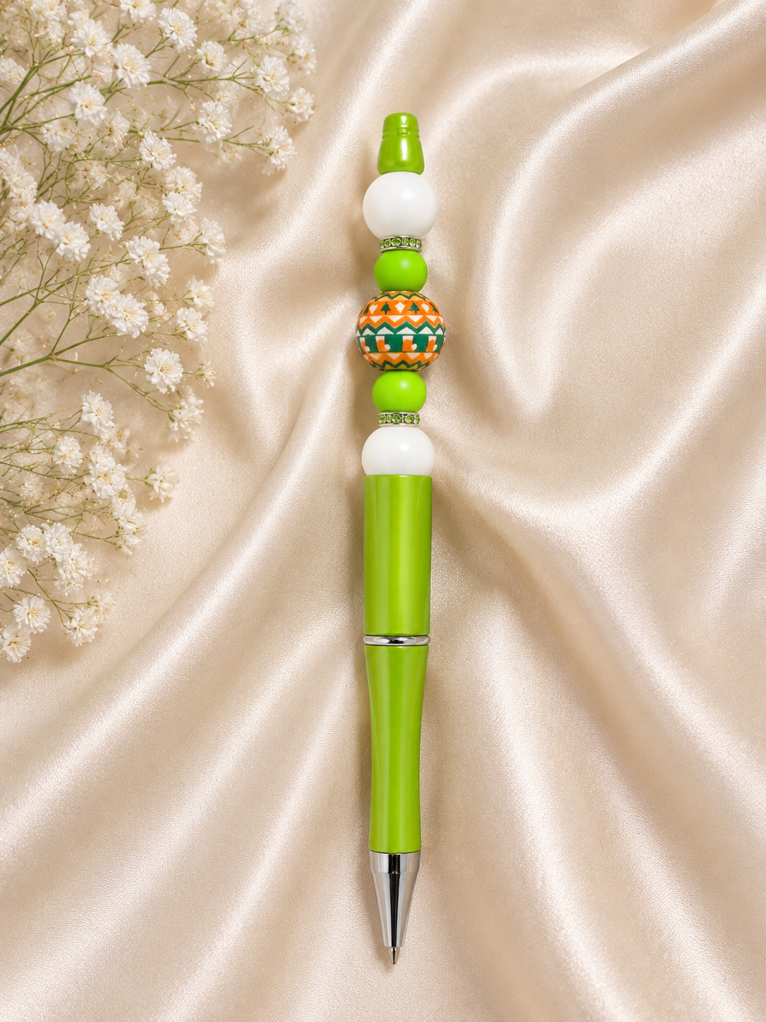 💚 Festive Green Beaded Pen 🎄✨
