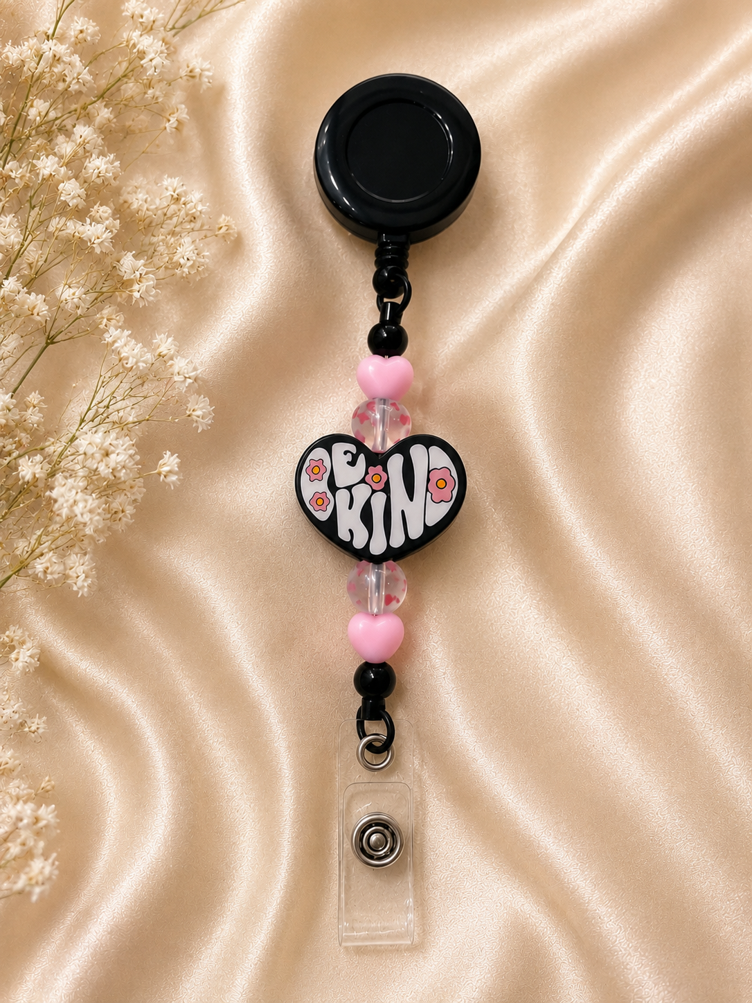 🩷 Be Kind Retractable Badge Reel