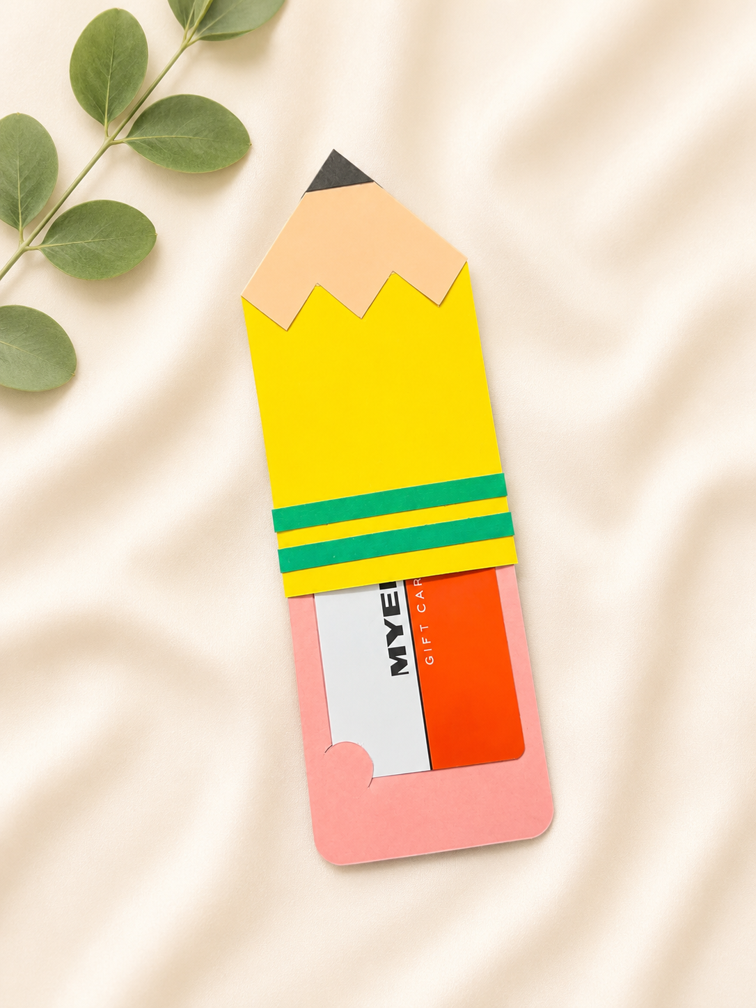 Pencil Paper Gift Card Holder