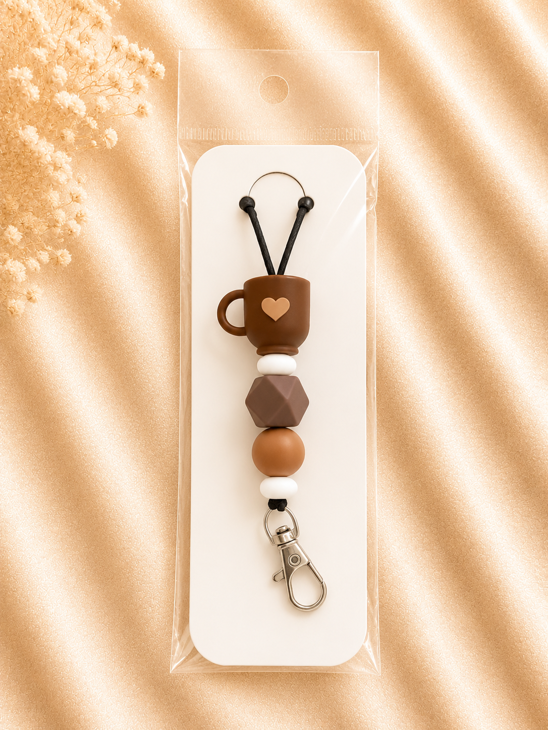 Coffee Lover Beaded Lanyard