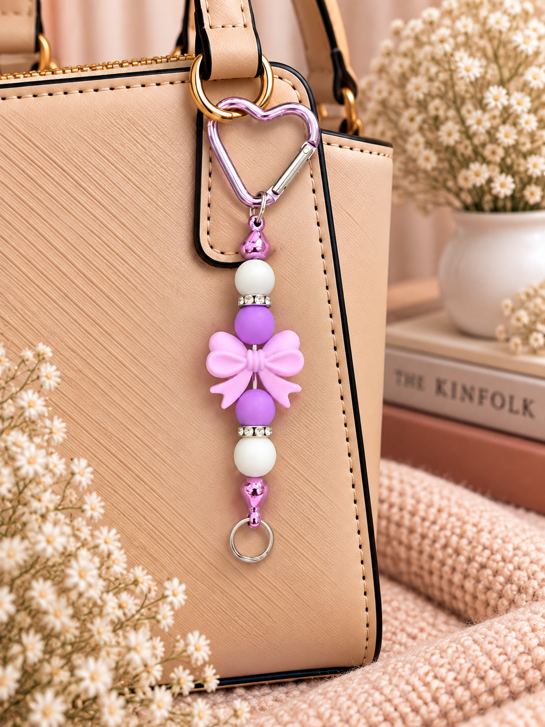 🎀 Pretty in Purple Bow Keychain