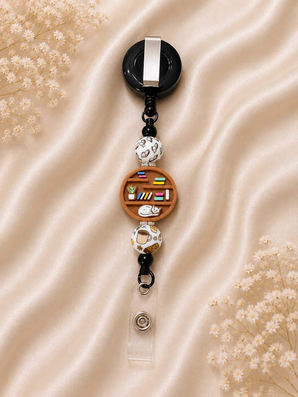 📚 Cosy Book Lover Retractable Badge Reel