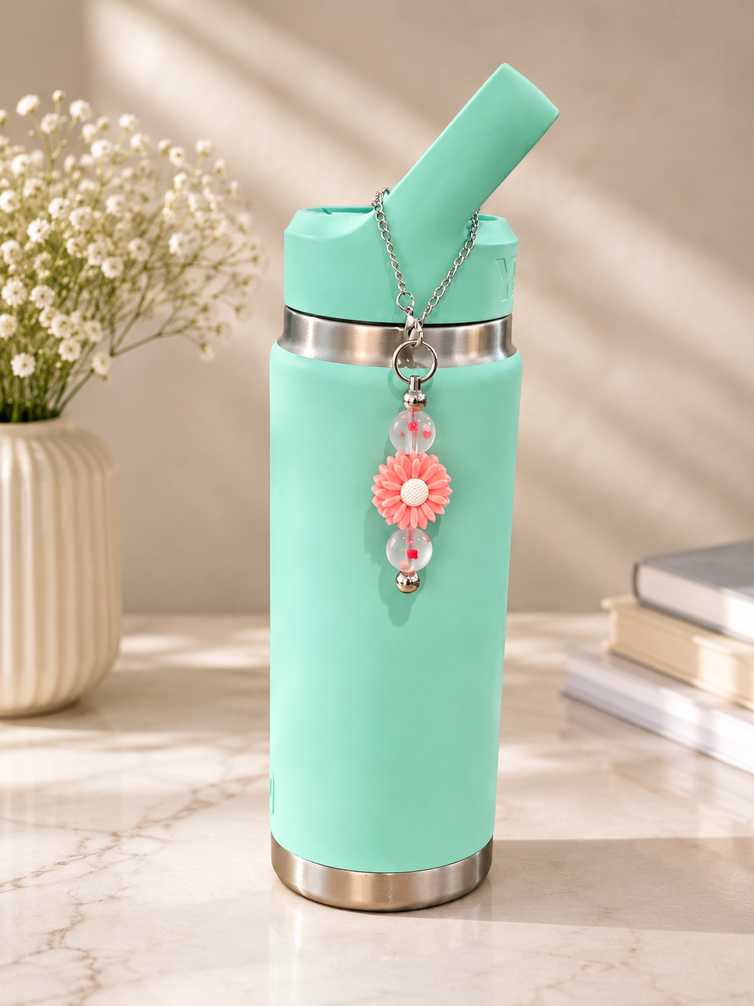 🌸 Pink Daisy Bottle Handle Chain