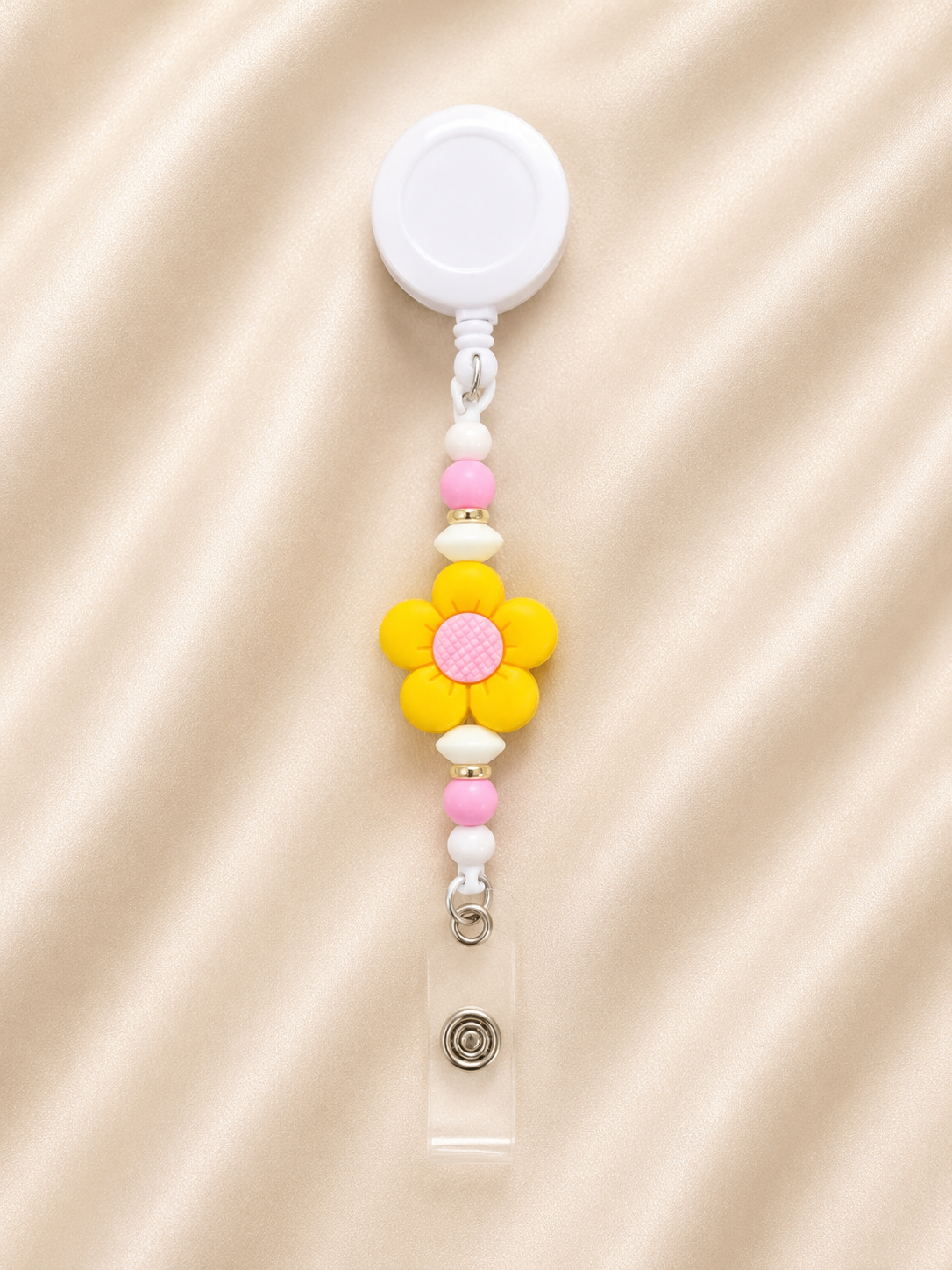 Yellow Daisy Retractable Badge Reel