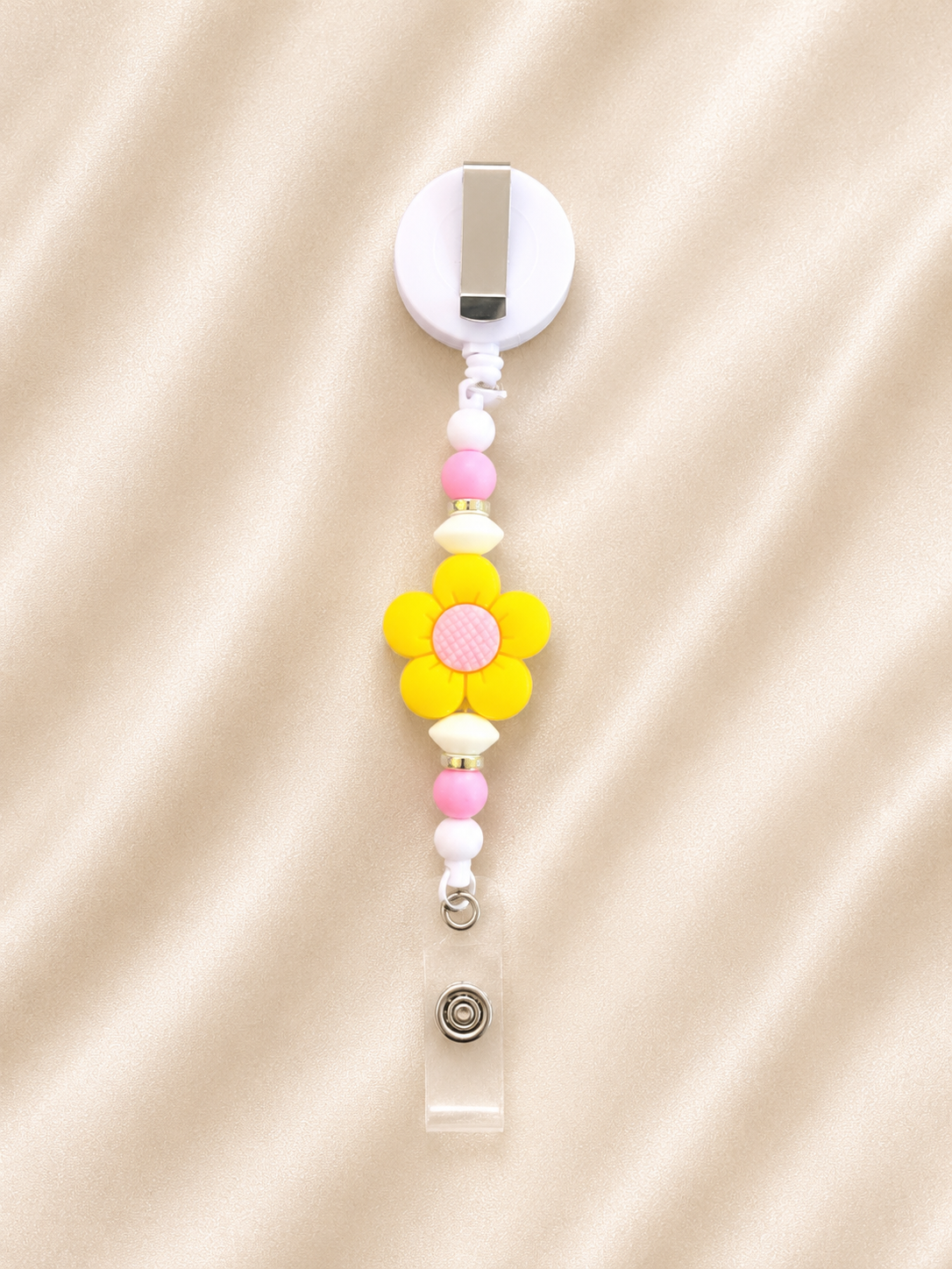 Yellow Daisy Retractable Badge Reel