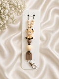 Highland Cow Rainbow Beaded Lanyard