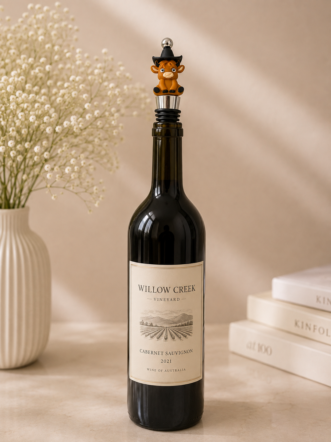 🤠 Highland Cow Wine Bottle Stopper