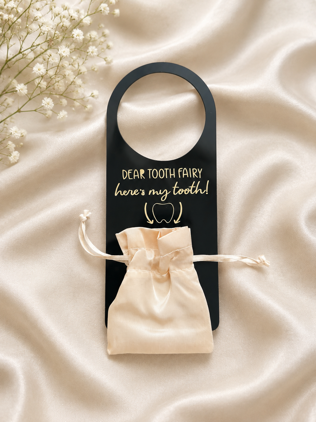 Tooth Fairy Door Hanger with Keepsake Pouch