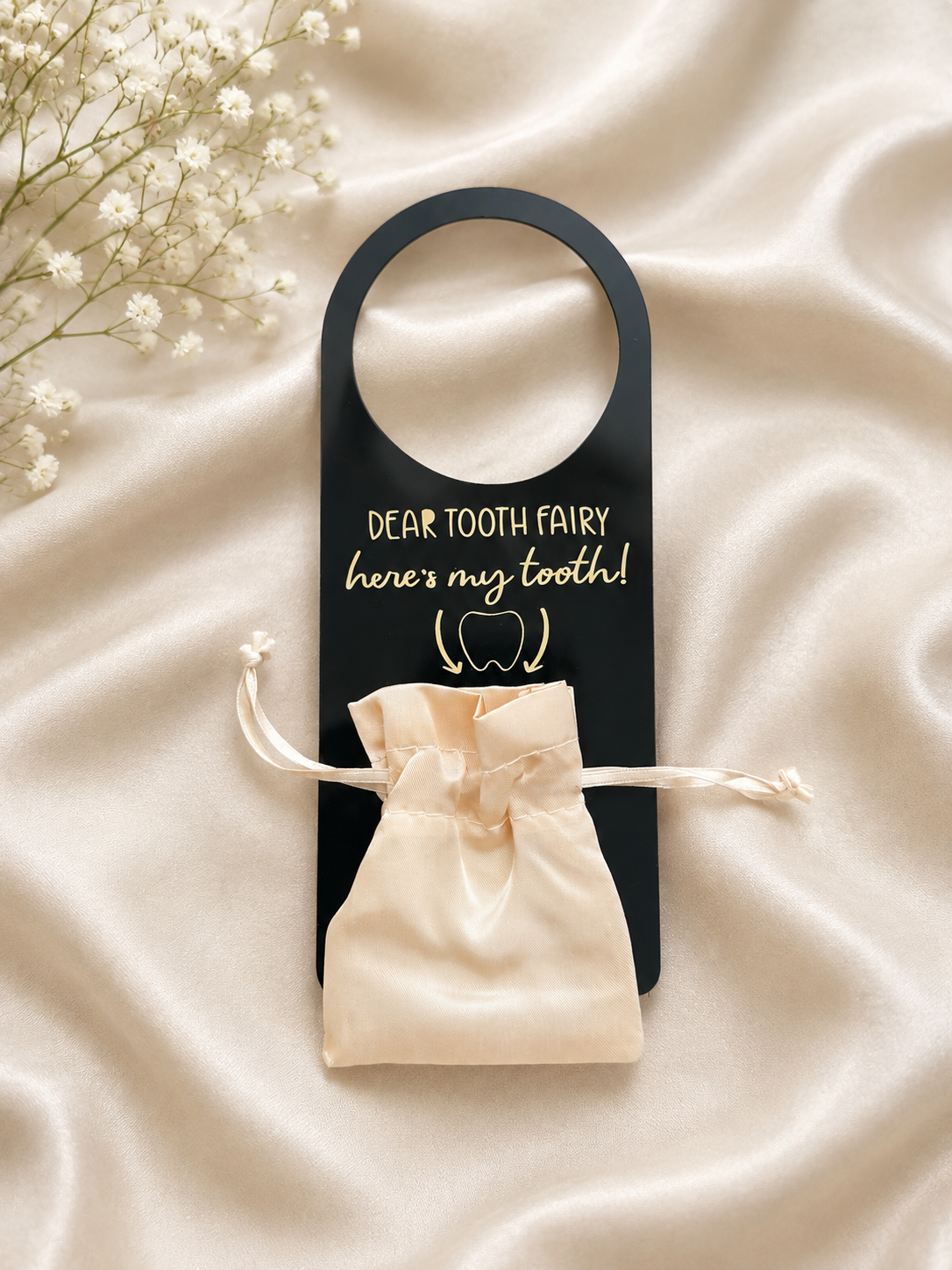 Tooth Fairy Door Hanger with Keepsake Pouch