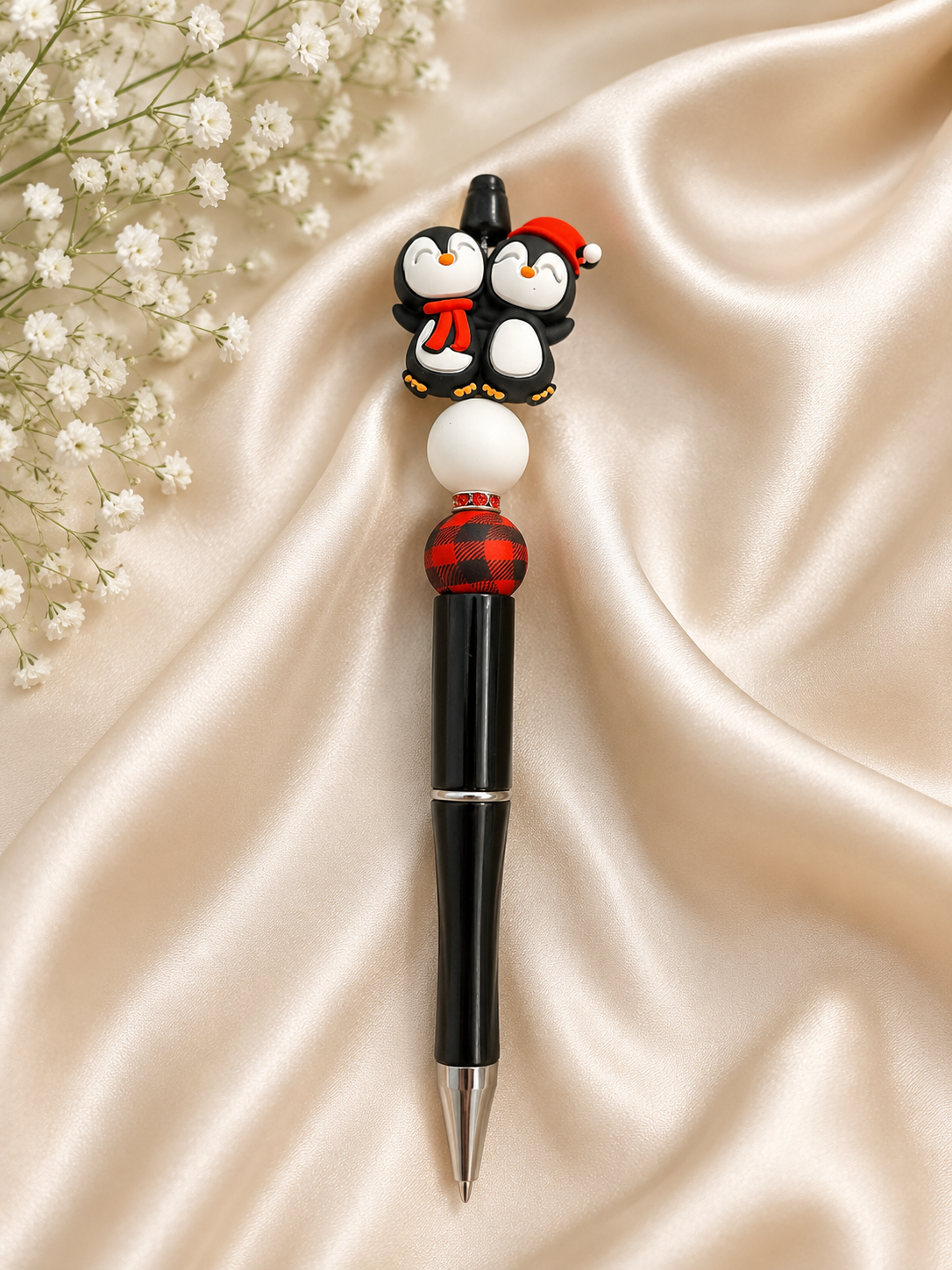 🐧 Christmas Penguin Beaded Pen 🎄❤️