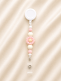 Pink Daisy Retractable Badge Reel