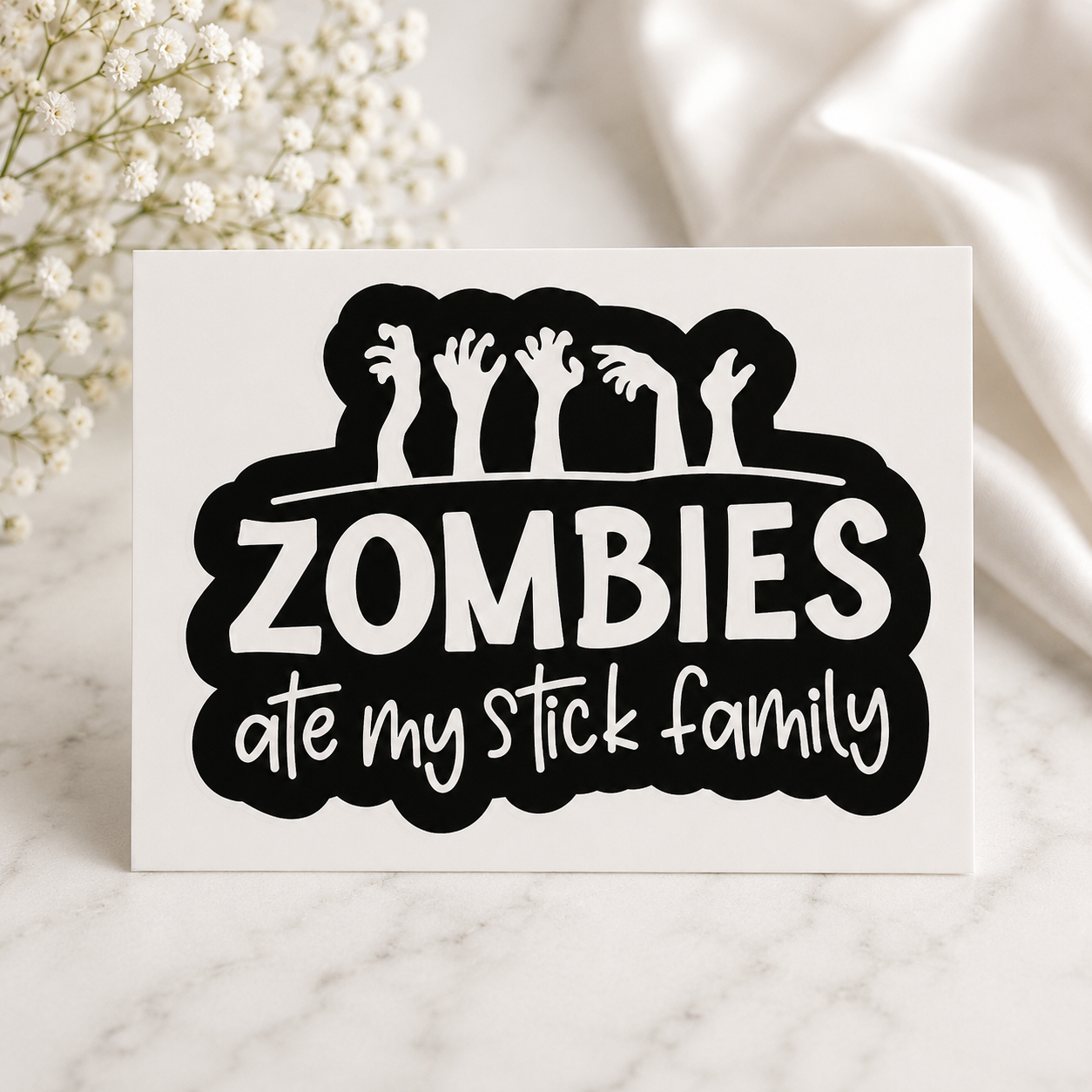 Zombies Ate My Stick Family Car Decal