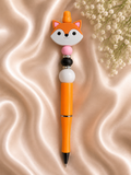 🦊 Fox Beaded Pen – Handmade Silicone Ballpoint Pen 🦊