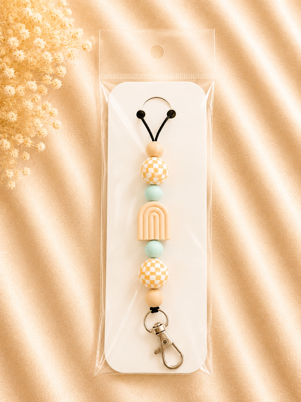 Boho Rainbow Silicone Beaded Lanyard