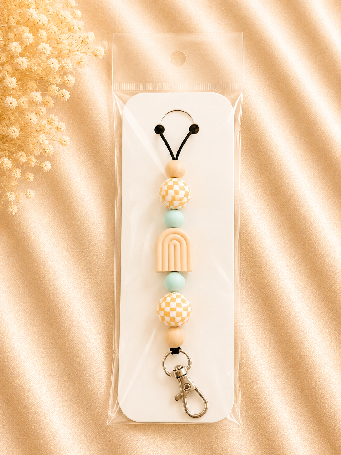 Boho Rainbow Silicone Beaded Lanyard
