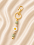 Sage Daisy Handmade Keychain
