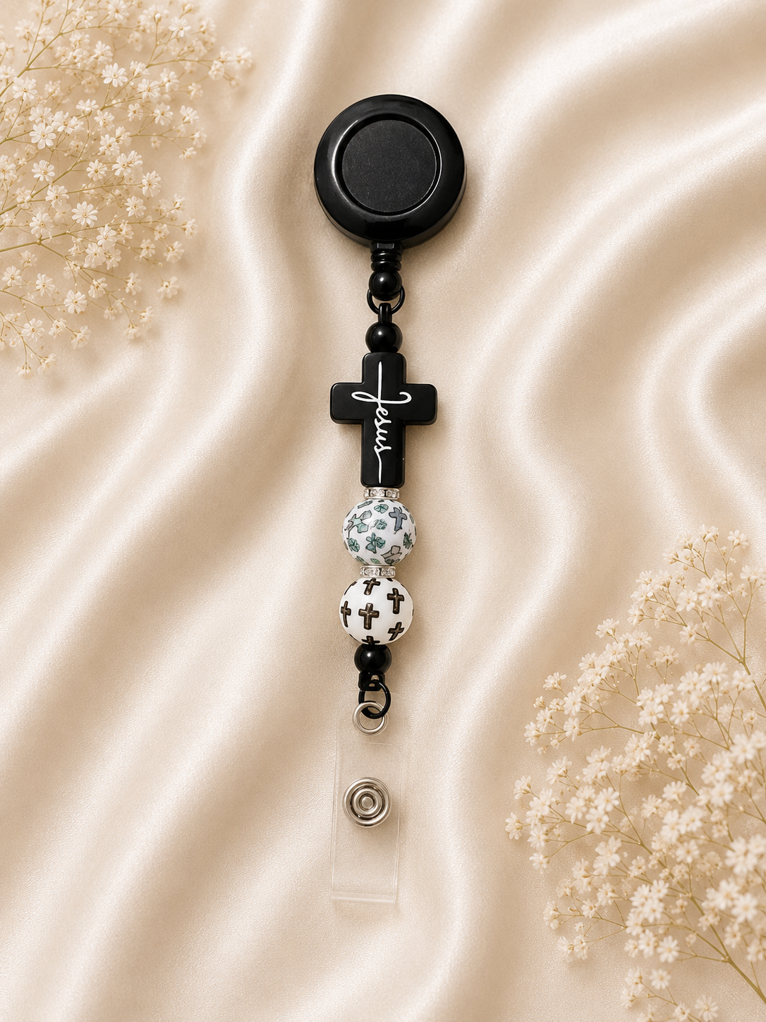 ✝️ Faith Cross Retractable Badge Reel