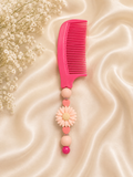 🌸 Pink Daisy Beaded Comb – Limited Edition