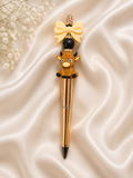 🐮 Highland Cow Bow Beaded Pen