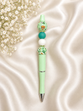 Highland Cow Sage Beaded Pen