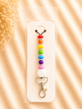 Rainbow Silicone Beaded Lanyard