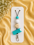 📚 Turquoise Book Lover Beaded Lanyard