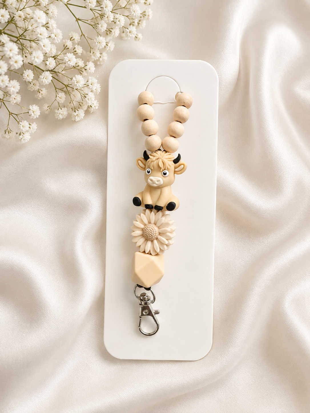 Highland Daisy Beaded Lanyard