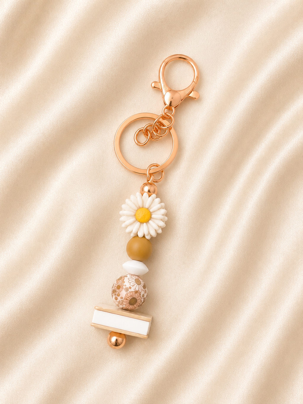 Daisy Reader Rose Gold Handmade Keychain