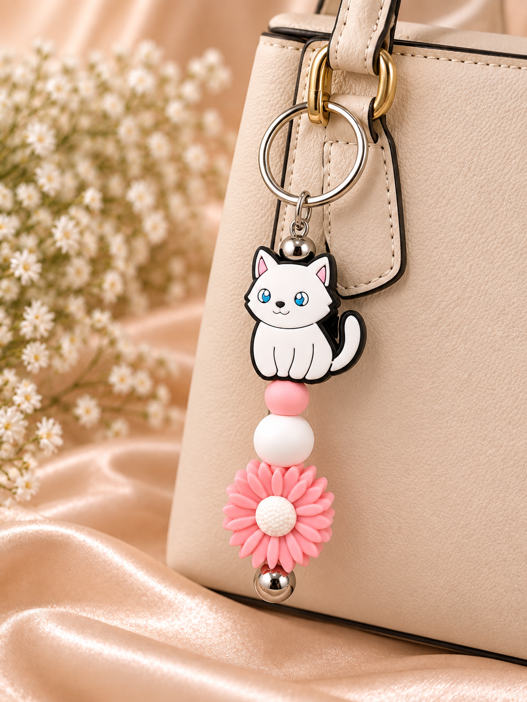 🐱 Sweet Pink Kitty Keychain
