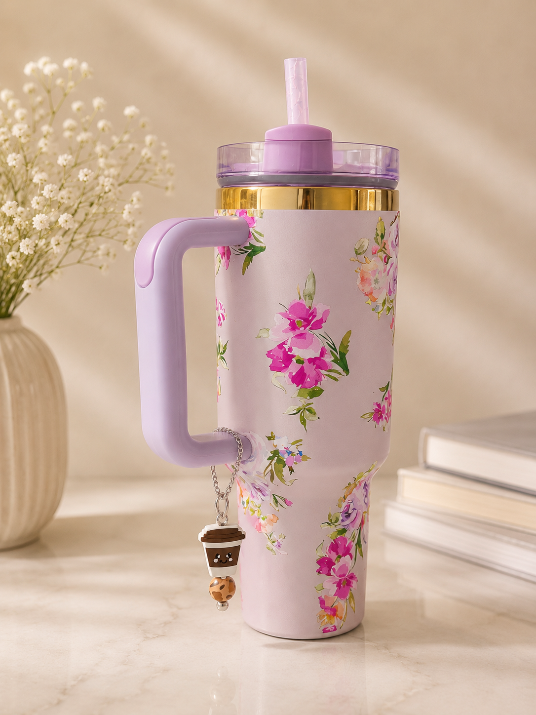 ☕ Coffee Lover Water Bottle Handle Chain