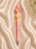 🌸 Daisy Silicone Beaded Pen – Handmade Ballpoint Pen 🌸
